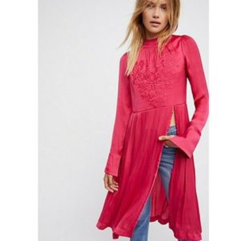 NWT Free People New Day Floral- Embroidered Tunic